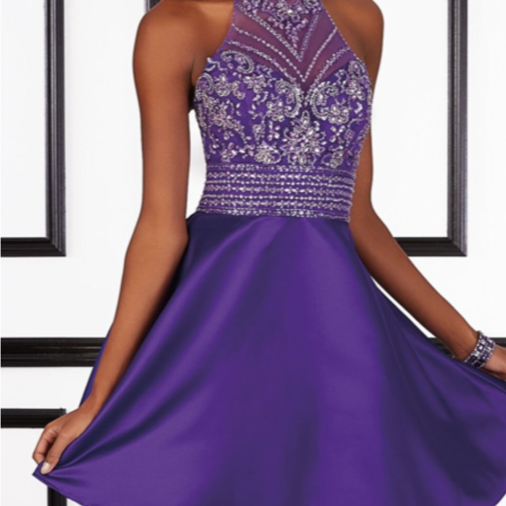 Size 6 Morilee homecoming- prom-cocktail dress deep purple